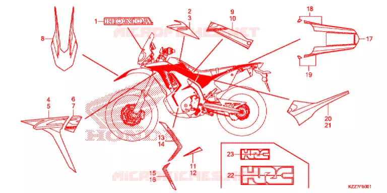EMBLEEM/STREEP (CRF250RL/RLA) Honda MOTO 250 CRF 2018  CRF250RLK