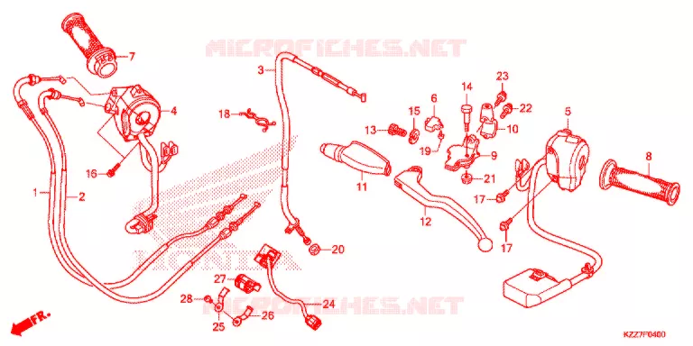 HENDEL HEFBOOM/SCHAKELAAR/KABEL Honda MOTO 250 CRF 2018  CRF250RLK