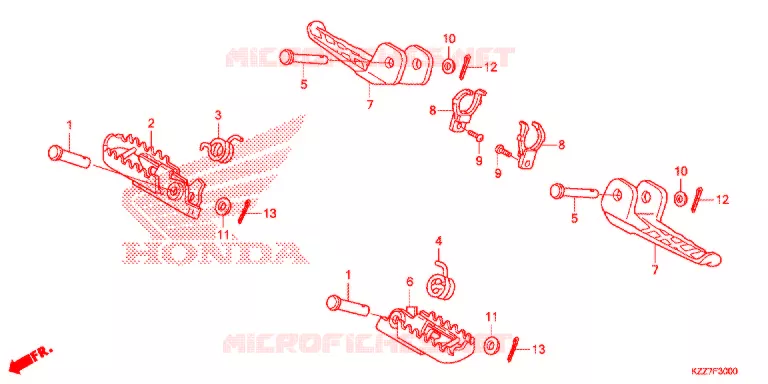 PEDAAL/OPSTAP Honda MOTO 250 CRF 2021  CRF250RLK