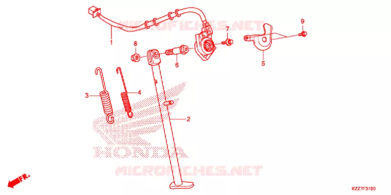 ZIJDE STANDAARD Honda MOTO 250 CRF 2020  CRF250RLK