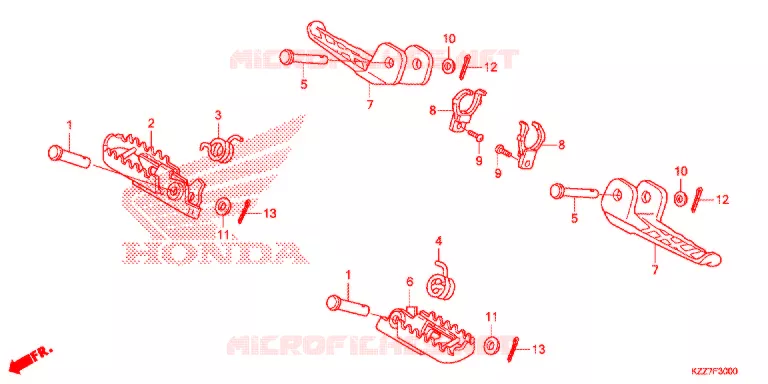 PEDAAL/OPSTAP Honda MOTO 250 CRF 2018  CRF250RLK