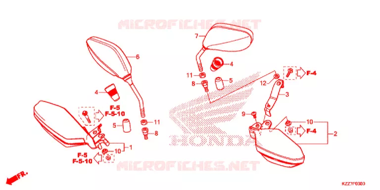 SPIEGEL - HANDKAP Honda MOTO 250 CRF 2018  CRF250RLK