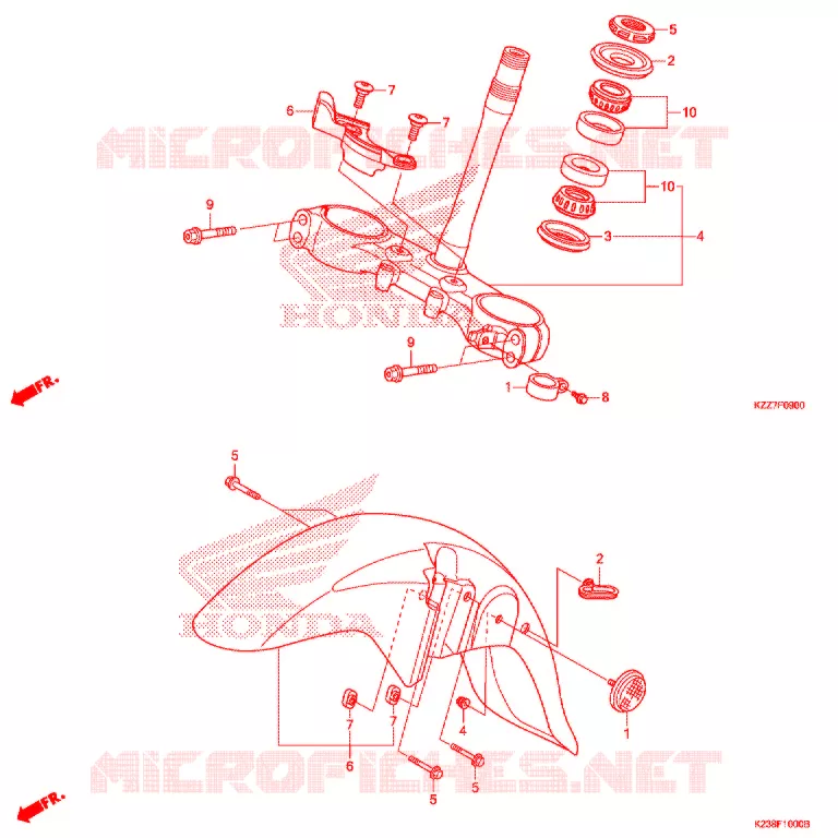 STURING STANG/BOVENSTE BRUG Honda MOTO 250 CRF 2019  CRF250RLK