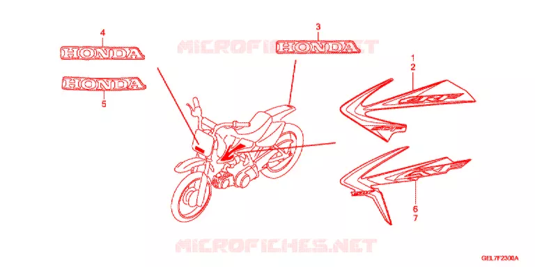 EMBLEEM/STREEP Honda MOTO 50 CRF 2019  CRF50FK