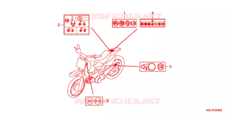WAARSCHUWINGSLABEL Honda MOTO 50 CRF 2019  CRF50FK