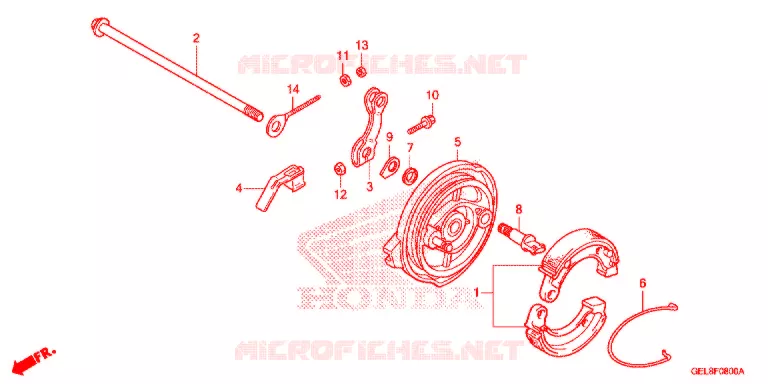 ACHTER REM PANEEL Honda MOTO 50 CRF 2019  CRF50FK