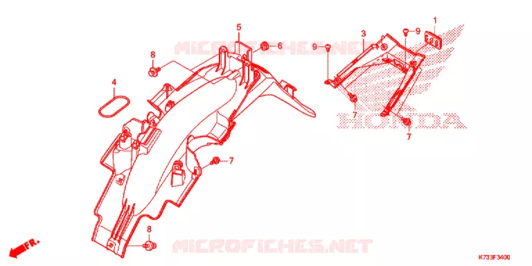 ACHTERSPATBORD  (AFS125MSF/CSF/KSFH) Honda MOTO 125 WAVE 2017  AFS125MSFH_TH