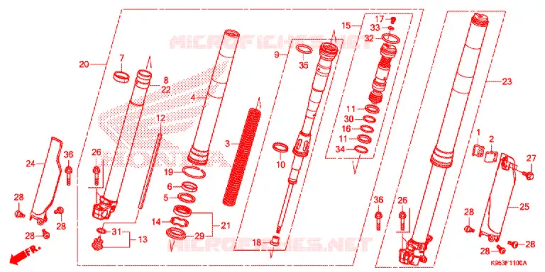 VOOR VORK Honda MOTO 250 CRF 2021  CRF250RXL
