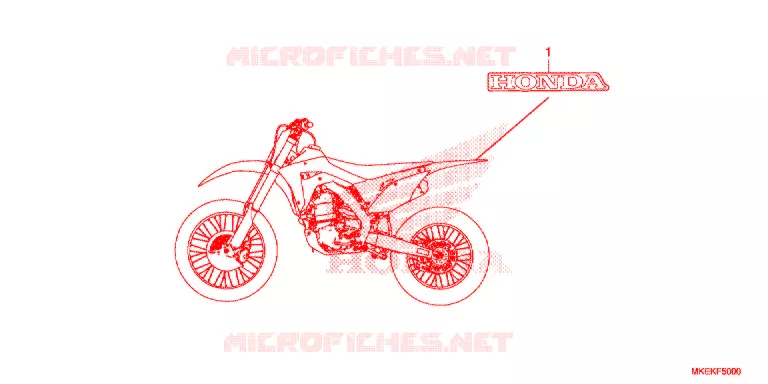 EMBLEEM/STREEP (CRF450R/RX) Honda MOTO 450 CRF 2020  CRF450RL