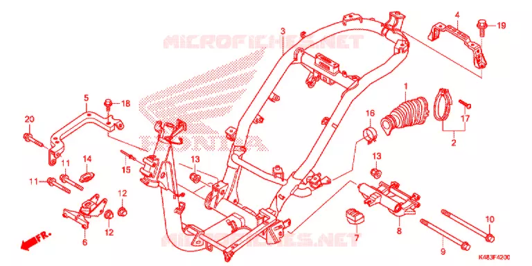FRAME CHASSIS Honda SCOOTER 110 SPACY 2019  SCR1105WHK