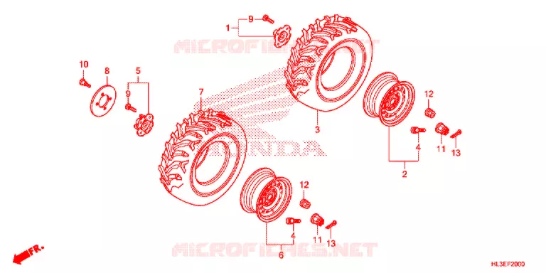 VOOR WIEL Honda ATV 700 PIONEER 2020  SXS700M2PL
