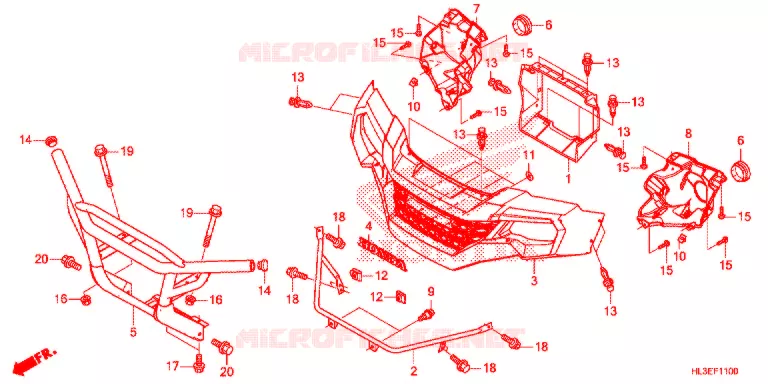 VOORBUMPER Honda ATV 700 PIONEER 2020  SXS700M2PL
