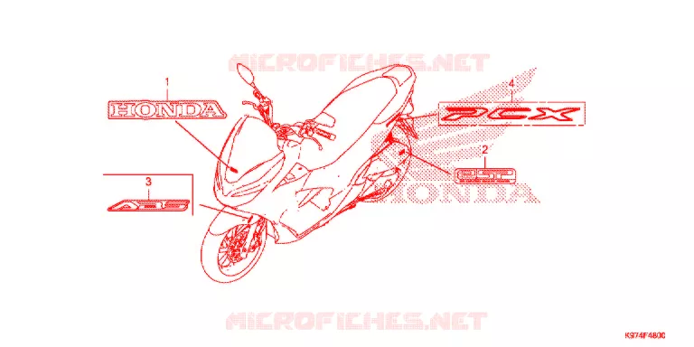EMBLEEM/STREEP Honda SCOOTER 150 PCX 2019  WW150AK_A
