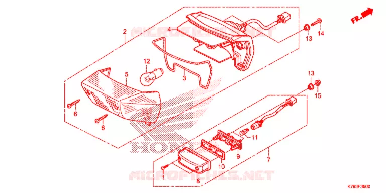 ACHTERLICHT/KENTEKEN LICHT Honda MOTO 190 XR 2019  XR190CTK