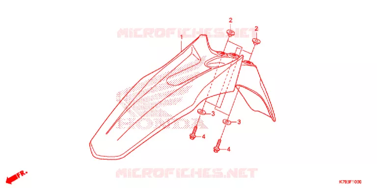 VOORSPATBORD Honda MOTO 190 XR 2019  XR190CTK