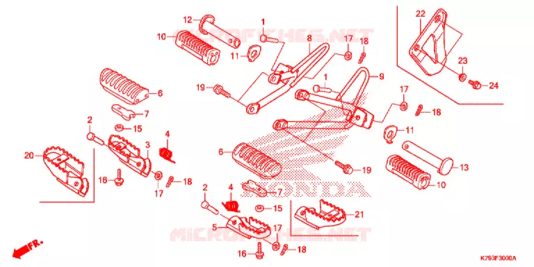 PEDAAL/OPSTAP Honda MOTO 190 XR 2019  XR190LK