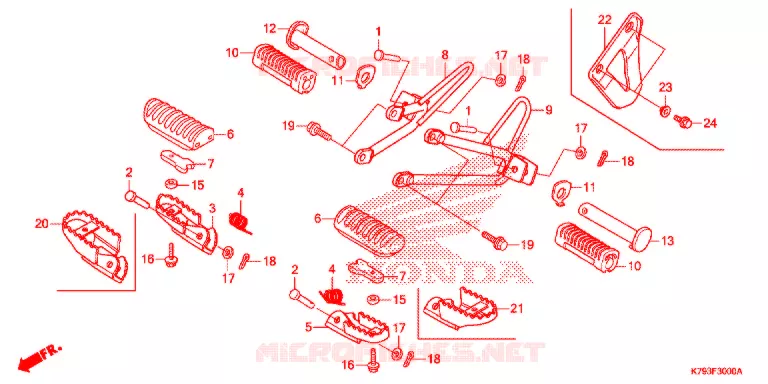 PEDAAL/OPSTAP Honda MOTO 190 XR 2019  XR190LK
