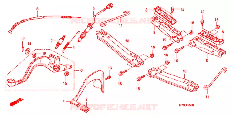 PEDAAL/OPSTAP Honda ATV 420 FOURTRAX 2009  TRX420FE9