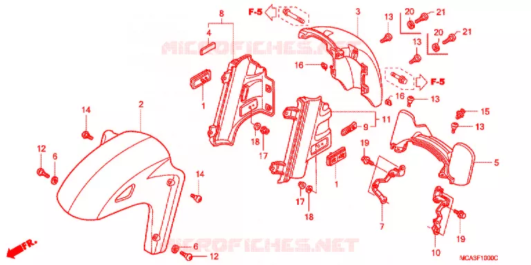 VOORSPATBORD Honda MOTO 1800 GOLD-WING 2008  GL18008