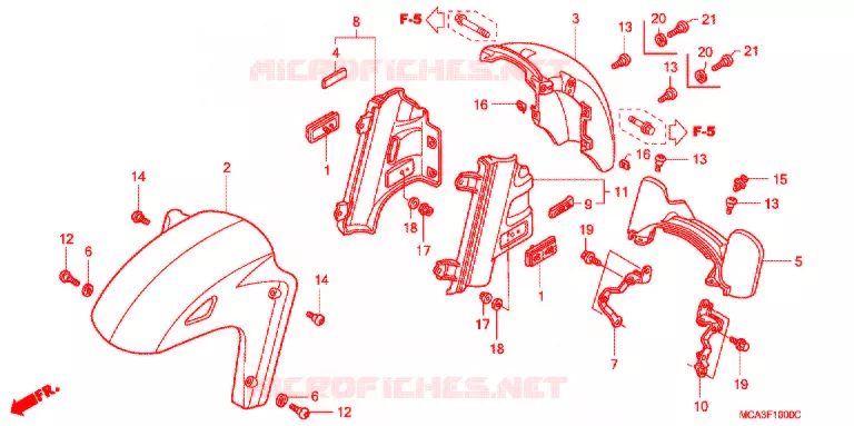 VOORSPATBORD Honda MOTO 1800 GOLD-WING 2008  GL18008