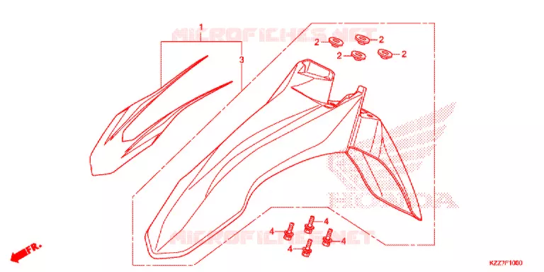 VOORSPATBORD Honda MOTO 250 CRF 2019  CRF250RLAK