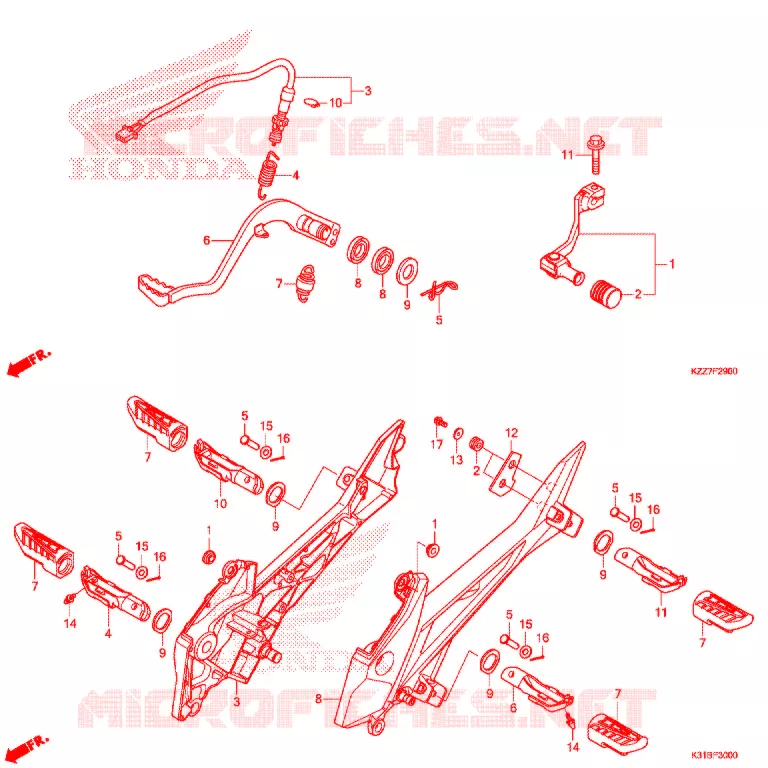 PEDAAL/OPSTAP Honda MOTO 250 CRF 2019  CRF250RLAK