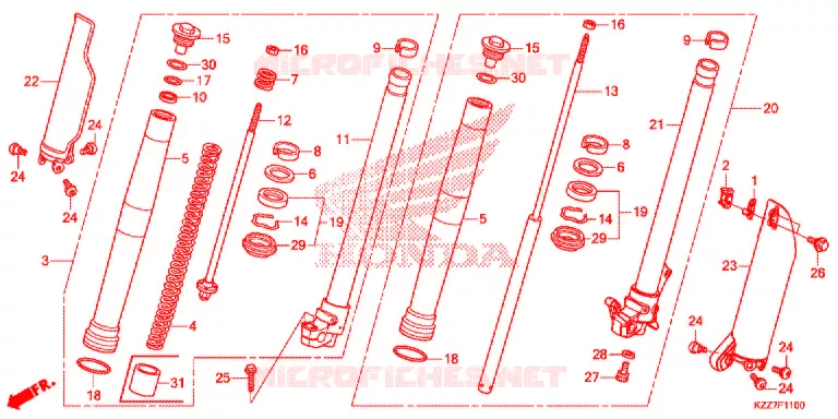VOOR VORK Honda MOTO 250 CRF 2019  CRF250RLAK