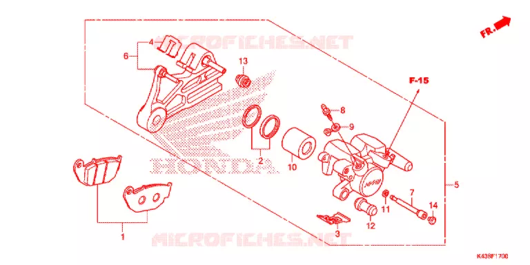 ACHTER REMKLAUW Honda MOTO 160 HORNET 2016  CBF160MG