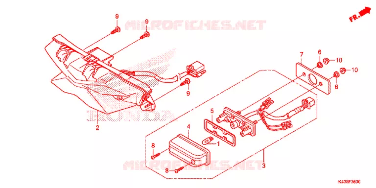 ACHTERLICHT/KENTEKEN LICHT Honda MOTO 160 HORNET 2016  CBF160MG