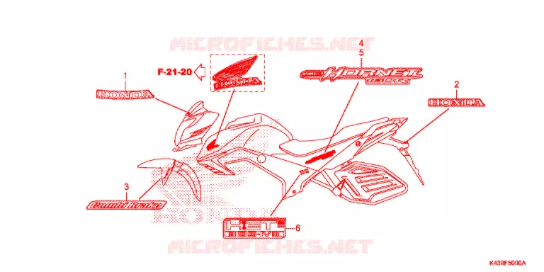 EMBLEEM/STREEP (1) Honda MOTO 160 HORNET 2016  CBF160MG