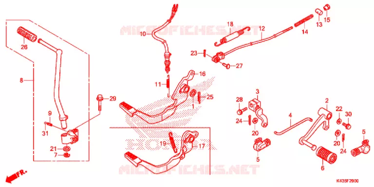 PEDAAL/OPSTAP Honda MOTO 160 HORNET 2016  CBF160MG