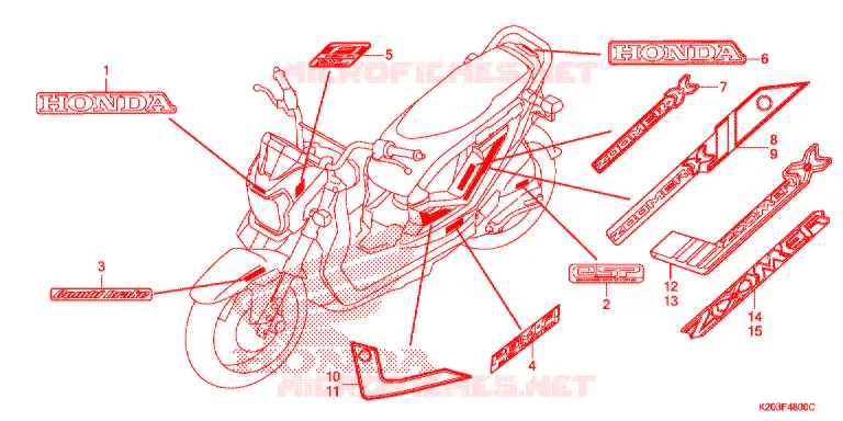 EMBLEEM/STREEP Honda SCOOTER 110 ZOOMER 2016  ACG110CBTG