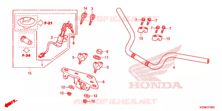 HENDEL PIJP/BOVENSTE BRUG/ STURING STANG Honda MOTO 110 CD 2016  CB110C2MG
