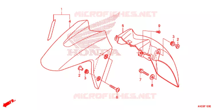 VOORSPATBORD Honda MOTO 160 CBF 2021  CBF160MH