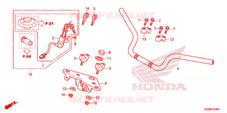 HENDEL PIJP/BOVENSTE BRUG/ STURING STANG Honda MOTO 110 CD 2016  CB110C2G