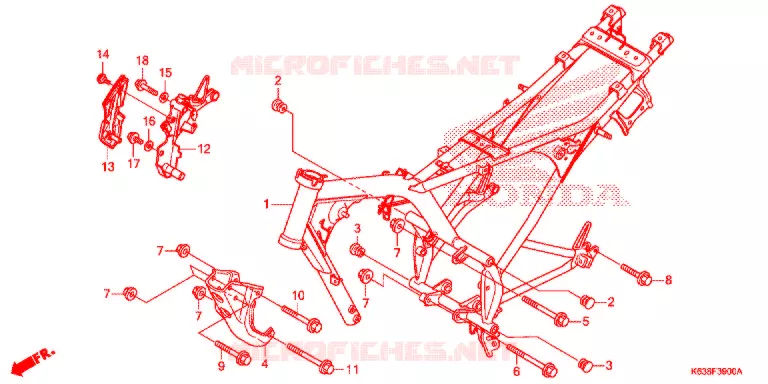 FRAME CHASSIS Honda MOTO 110 CD 2017  CB110C2H