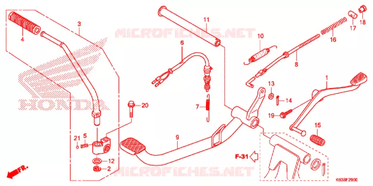 PEDAAL/KICKSTARTER ARM (1) Honda MOTO 110 CD 2017  CB110C2H