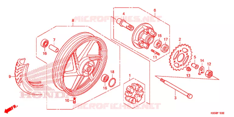 ACHTER WIEL Honda MOTO 110 CD 2017  CB110C2MH