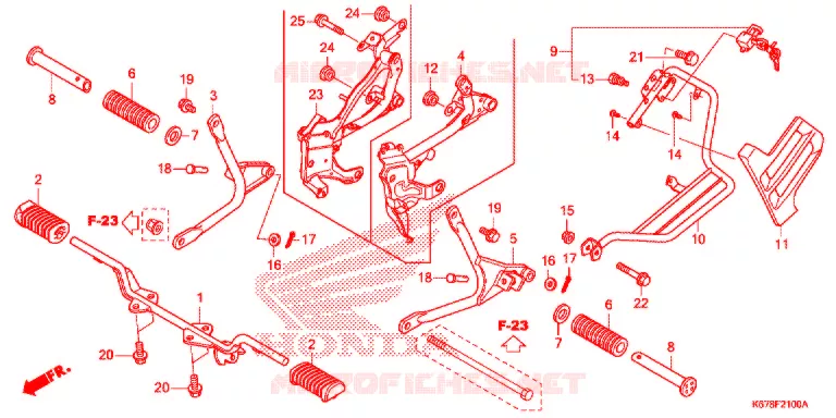 PEDAAL/OPSTAP Honda MOTO 125 CBF 2016  CBF125MG