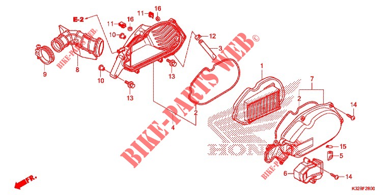 VOOR AFDEKKING/LUCHTFILTER voor Honda SCV 110 ACTIVA ID 2014
