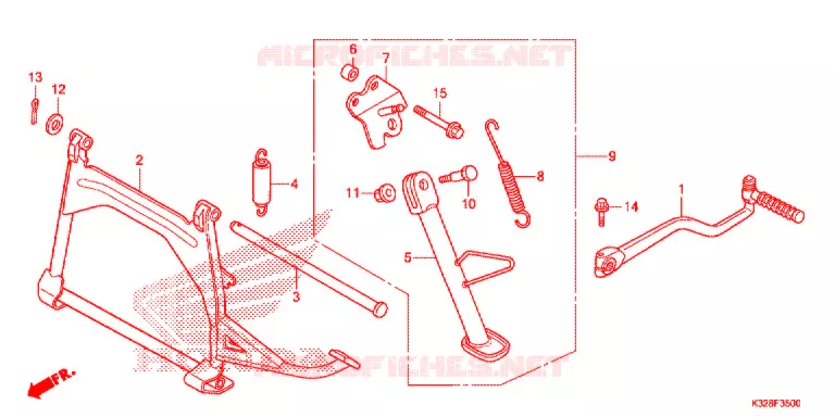 HOOFD STANDAARD/ KICKSTARTER ARM Honda SCOOTER 110 ACTIVA 2018  SCV110HF