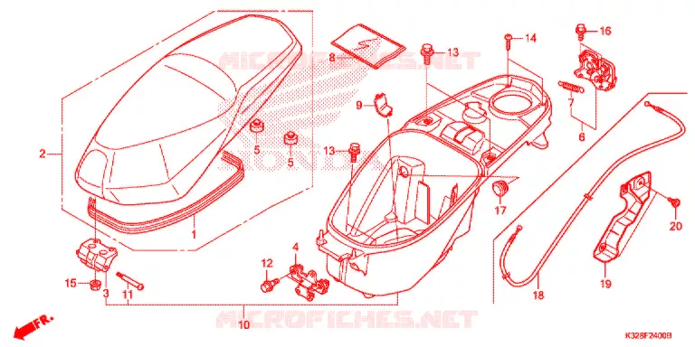ZITTING/BAGAGEBOX Honda SCOOTER 110 ACTIVA 2017  SCV110HF
