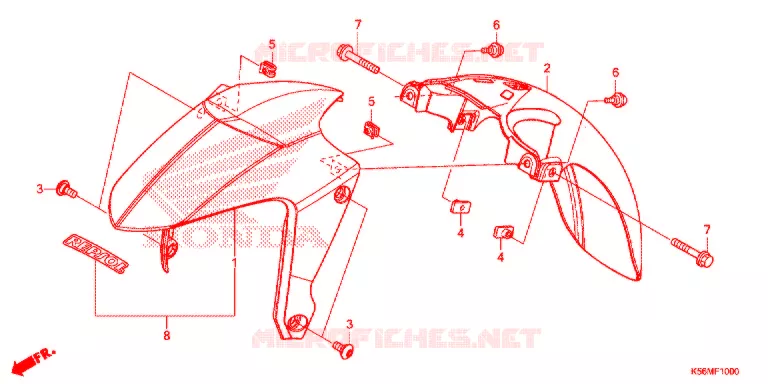 VOORSPATBORD Honda MOTO 150 RS 2018  FS150FJ