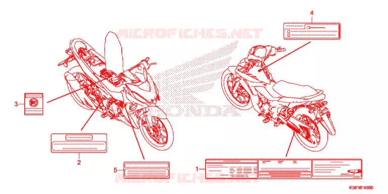 WAARSCHUWINGSLABEL Honda MOTO 150 RS 2018  FS150FJ