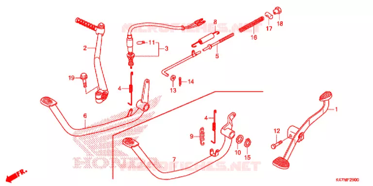 PEDAAL/KICKSTARTER ARM Honda MOTO 125 DASH 2019  AFP125CRFK