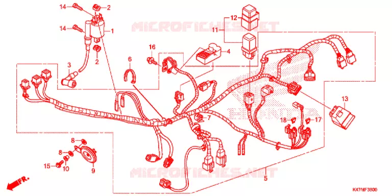 BEDRADINGSBUNDEL/ACCU Honda MOTO 125 DASH 2019  AFP125CSFK