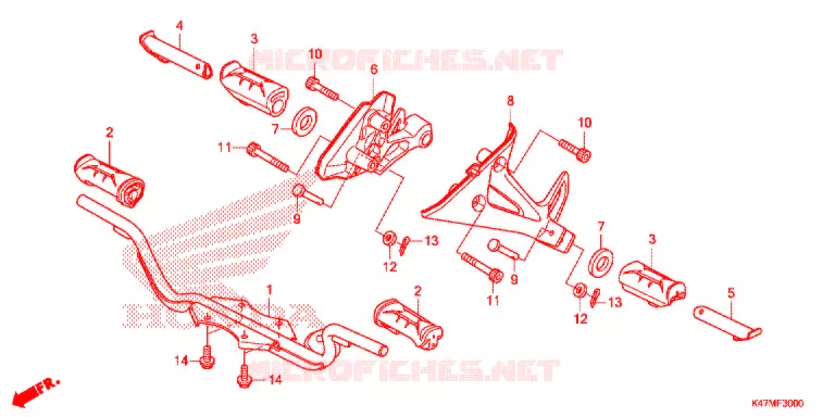 PEDAAL/OPSTAP Honda MOTO 125 DASH 2019  AFP125CSFK