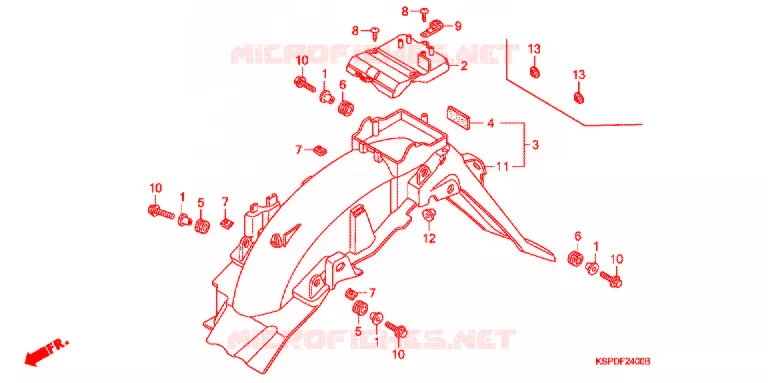ACHTERSPATBORD  Honda MOTO 150 CBF 2009  CBF150M9
