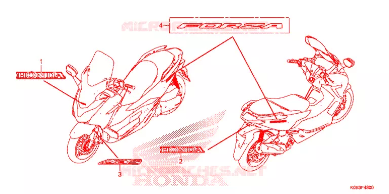 EMBLEEM/STREEP Honda SCOOTER 300 FORZA 2019  NSS300AJ