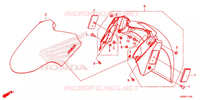 VOORSPATBORD Honda SCOOTER 300 FORZA 2019  NSS300AJ